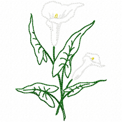 Flowers And Tree Embroidery Design 4
